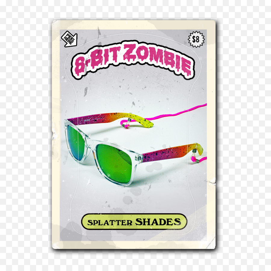 8 - Bit Zombie U2014 80u0027s Splatter Shades Shades 8 Bit Full Rim Emoji,8 Bit Sunglasses Png