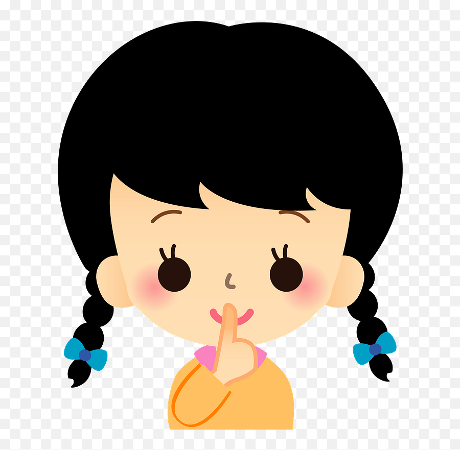 Child Girl Secret Clipart - Shhh Clipart Emoji,Secret Clipart