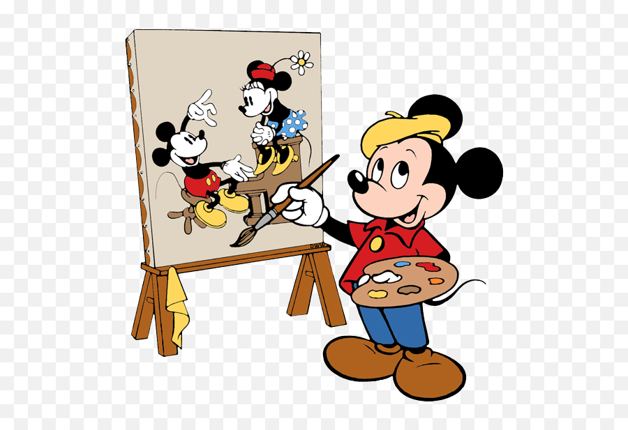 Mickey Mouse Clip Art 4 - Mickey Mouse Is Painting Emoji,Painting Clipart