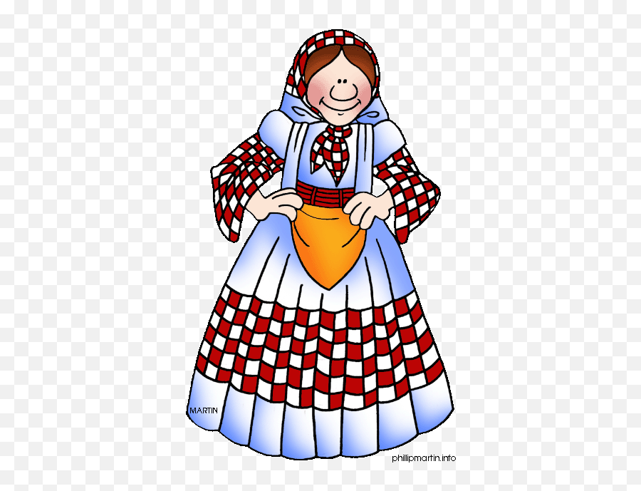 National Costumes Clip Art By Phillip Martin Croatia Woman - Croatia Clipart Emoji,Europe Clipart