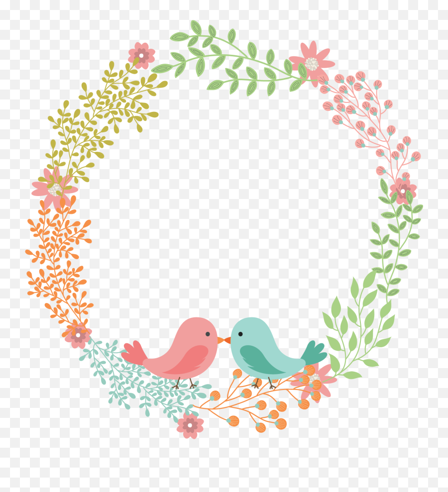 Download Flower Love Text Wreath Napkin - Love Birds Clipart Transparent Background Emoji,Napkin Clipart