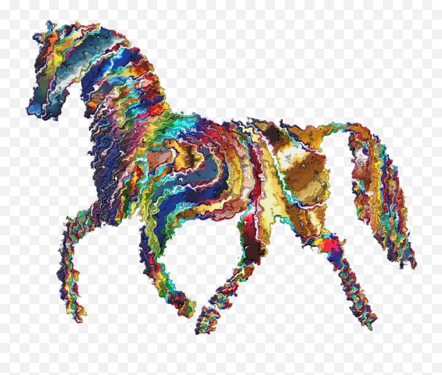 Clip Library Horse Racing Clipart - Psychedelic Transparent Emoji,Running Horse Clipart