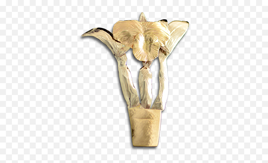 Original Pinpendant Potted Iris Flower - 14k Yellow And White U2014 Courtney Design Emoji,Iris Flower Png