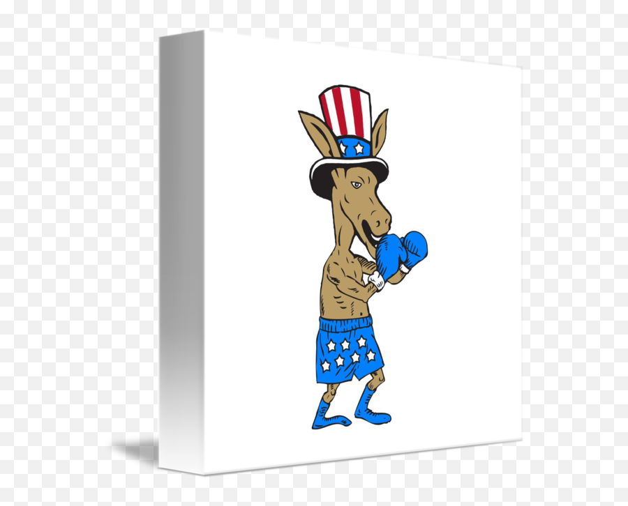Democrat Donkey Boxer Mascot Cartoon Emoji,Democrat Donkey Png