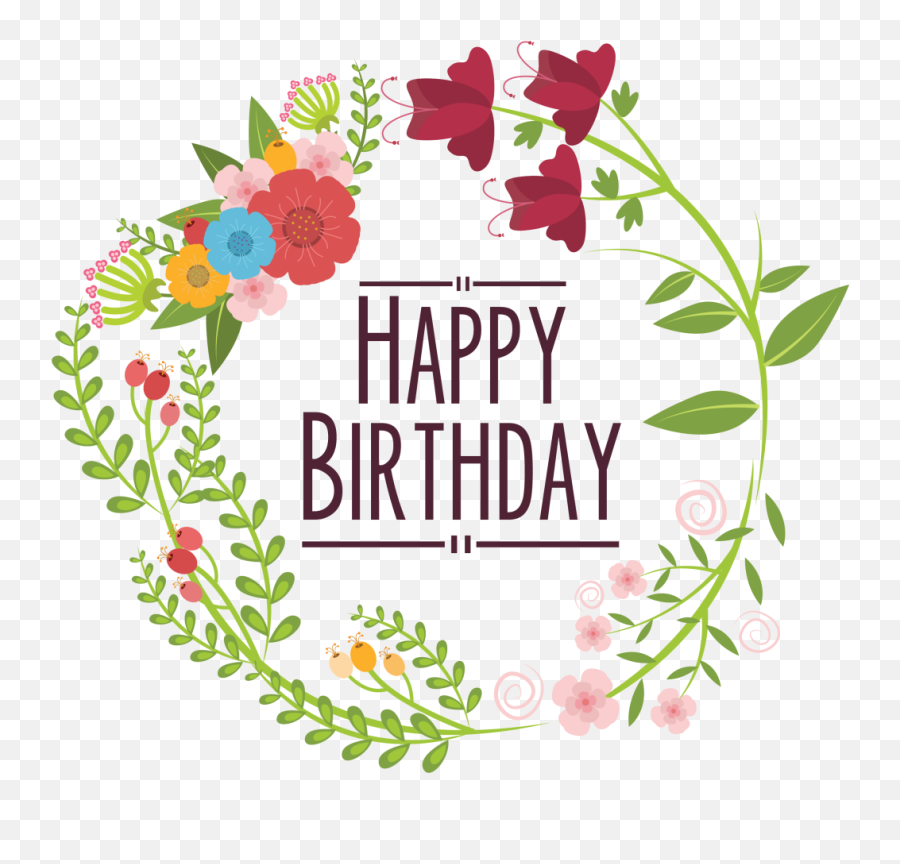 Flower Clipart Happy Birthday Picture - Happy Birthday Flores Png Emoji,Happy Birthday Clipart