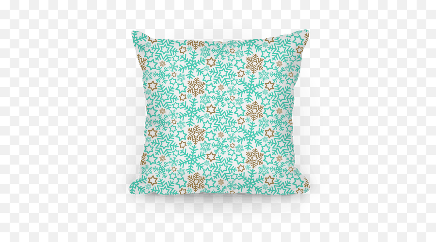 Winter Snowflakes Mint And Gold Pattern Pillows Lookhuman Emoji,Gold Snowflakes Png