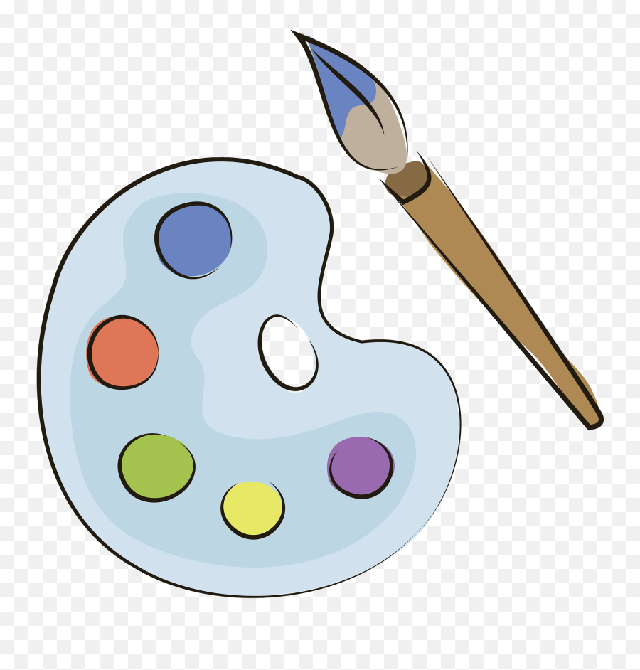 Painter Palette And Brush Clipart Free Download Transparent - Dot Emoji,Paint Palette Clipart