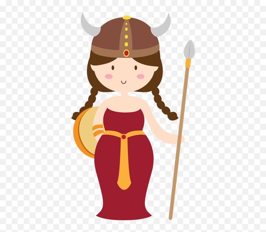 Pré - História E Místicos Etc Cute Viking Girl Clipart Cute Cartoon Viking Girl Emoji,Viking Clipart