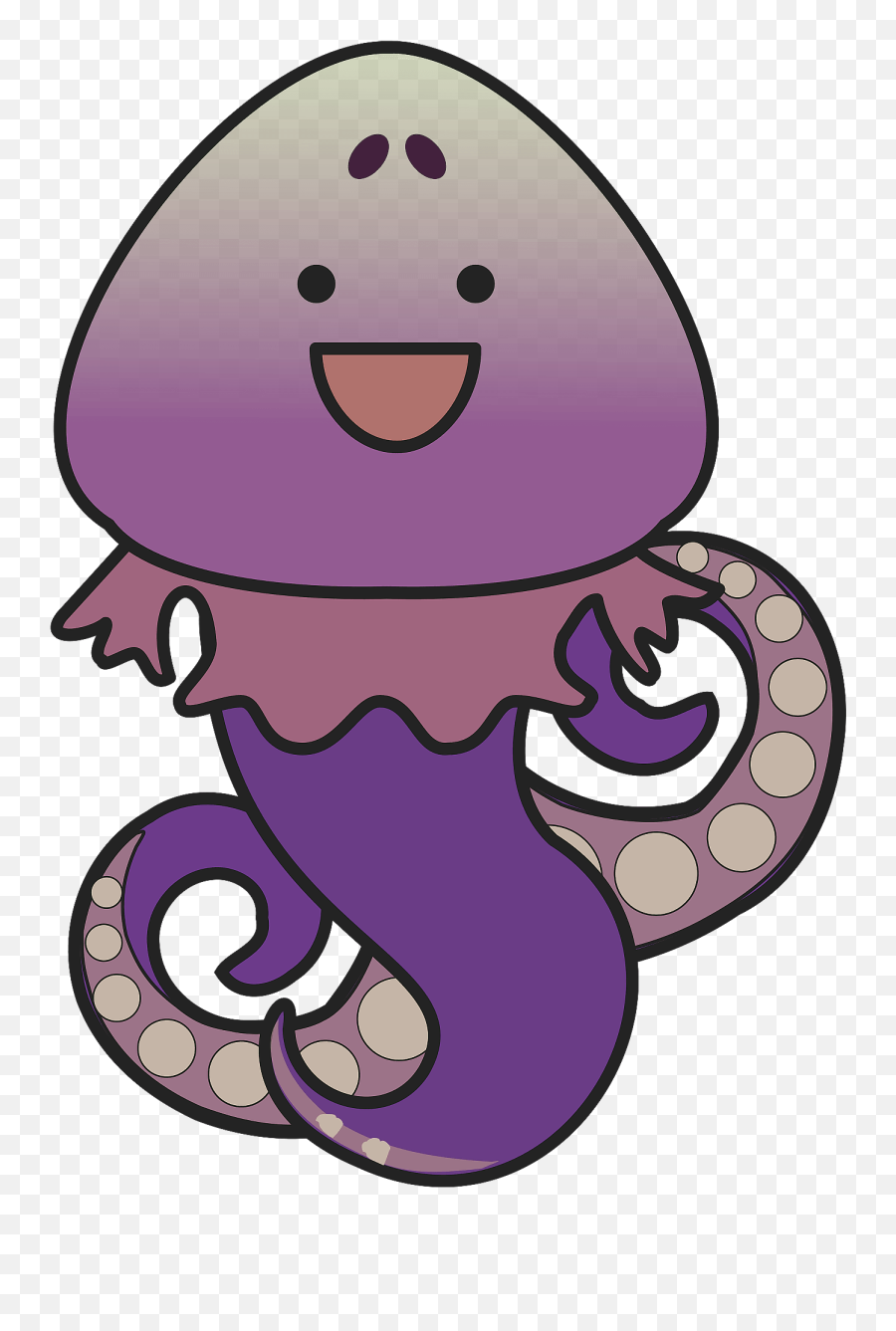 Cute Purple Squid Clipart - Happy Emoji,Squid Clipart