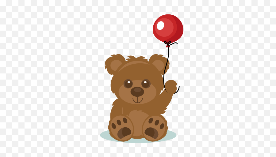 Birthday Bear Svg Scrapbook Cut File Emoji,Bear Clipart Silhouette