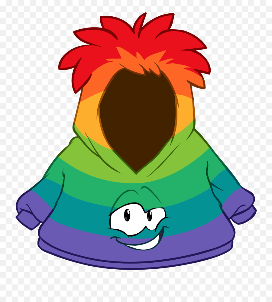 Rainbow Smirk Hoodie Icon - Club Penguin Rainbow Puffle Emoji,Smirk Clipart