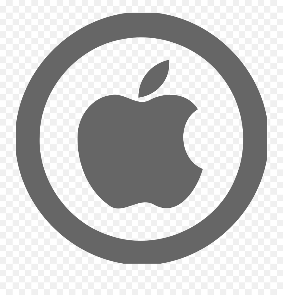 Apple Logo Empty Circle Free Icon - Apple Logo Circle Emoji,White Apple Logo