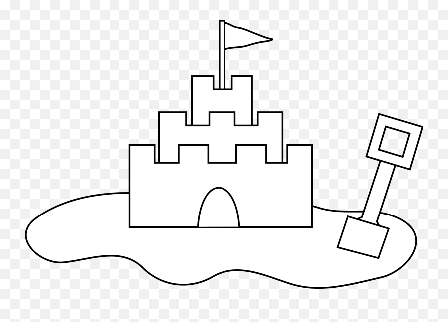 Sand Castle Clipart Small - Drawing Sand Castle Easy Emoji,Sand Castle Clipart