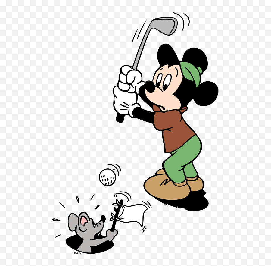 Clip Art Of Mickey Mouse Golfing Mickeymouse Mickey Mouse - Golf Mickey Mouse Emoji,Golf Clipart