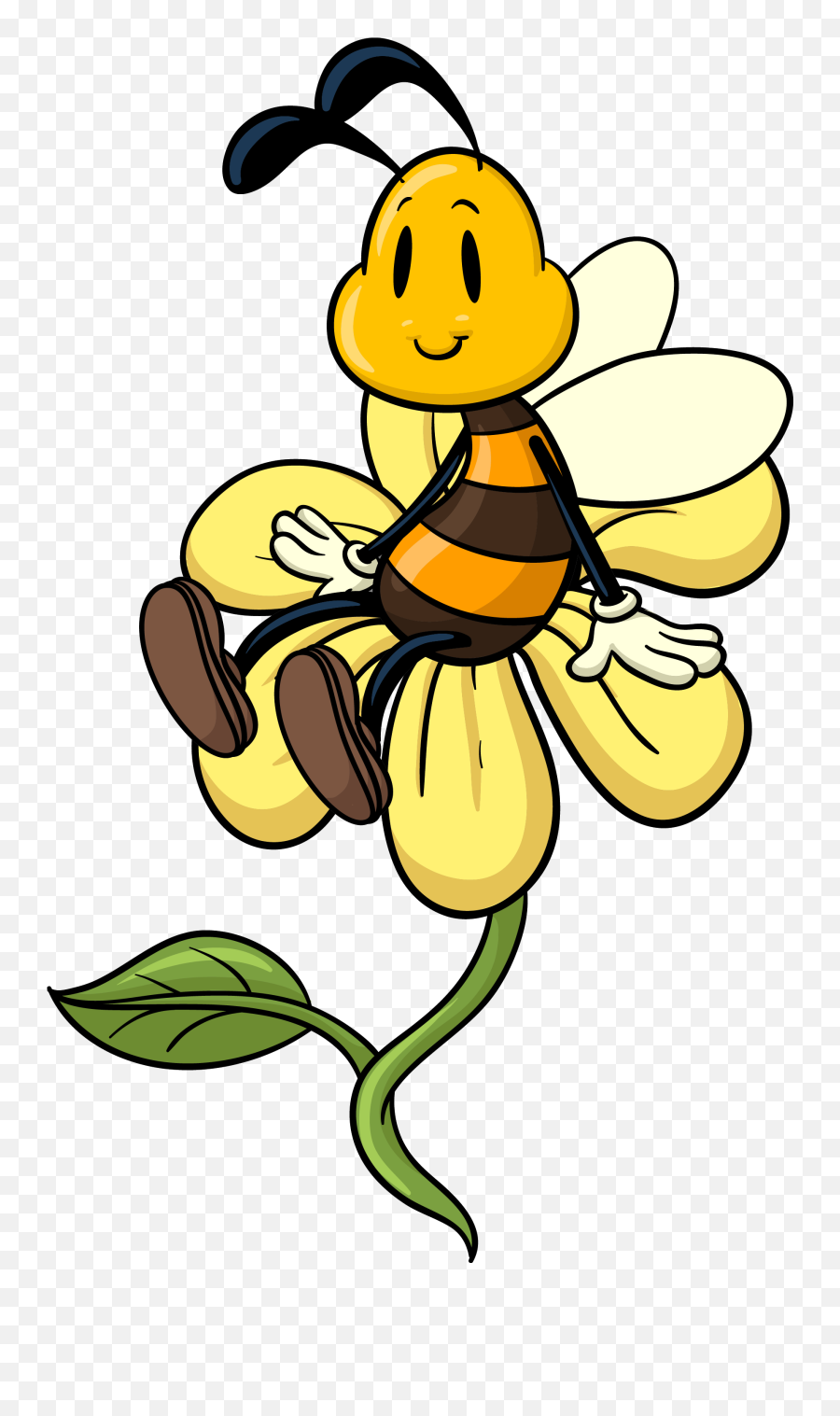 Fly Clipart Png - Bee On The Flower Clipart Emoji,Fly Clipart
