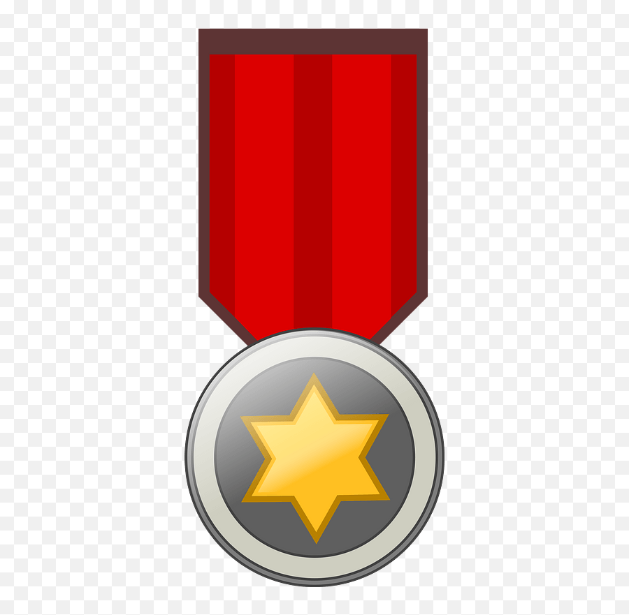 Medal Star And Red Ribbon Clipart Free Download Transparent Emoji,Red Stars Clipart
