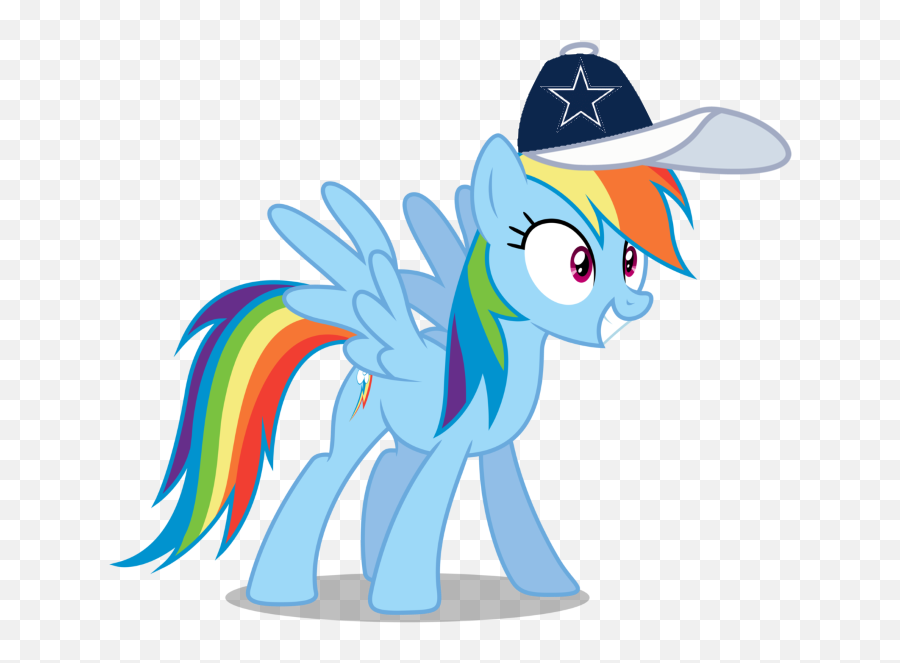 Rainbow Dash Wearing A Dallas Cowboys Cap - Rainbow Dash Cartoon St Louis Blues Hat Emoji,Dallas Cowboys Logo
