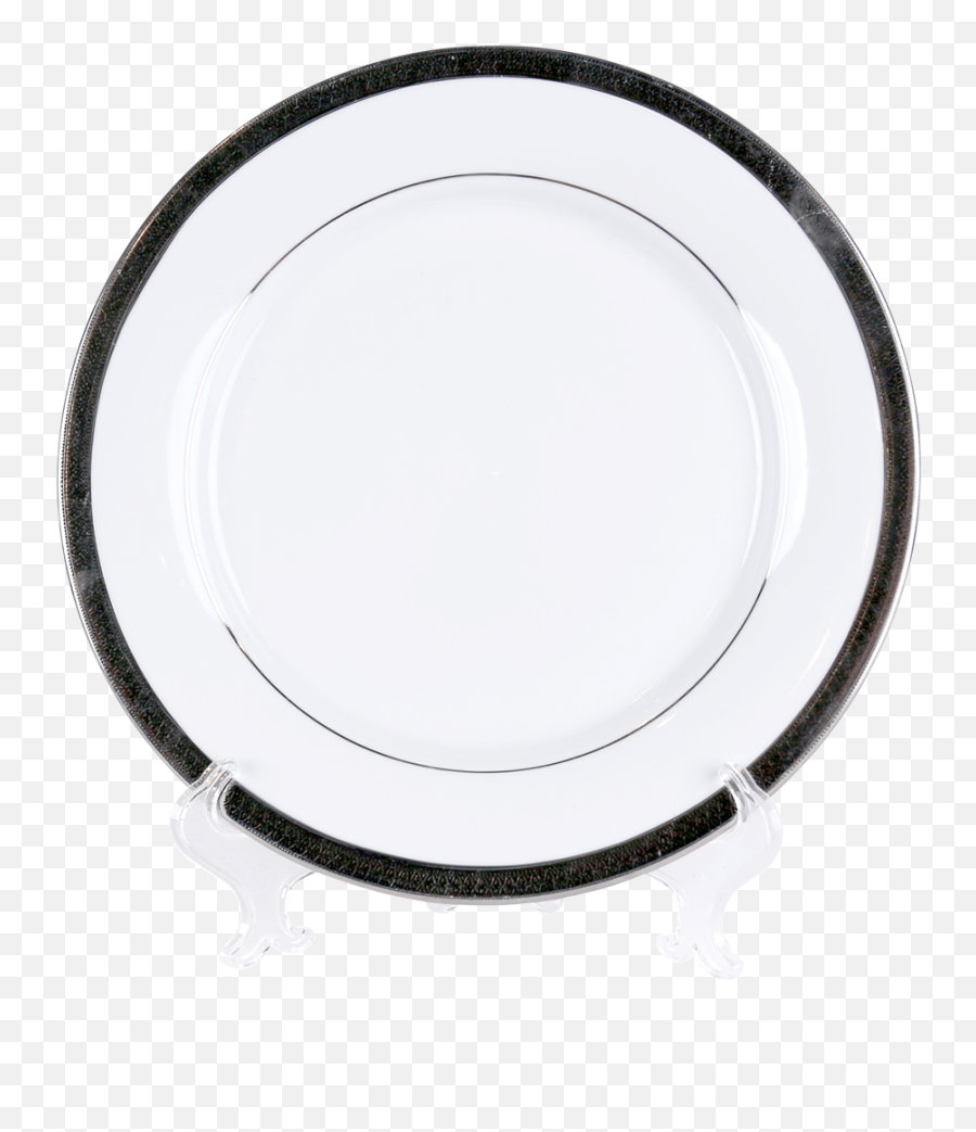 White With Grand Silver China Salad Plate 8u201d - Serving Platters Emoji,Silver Border Png