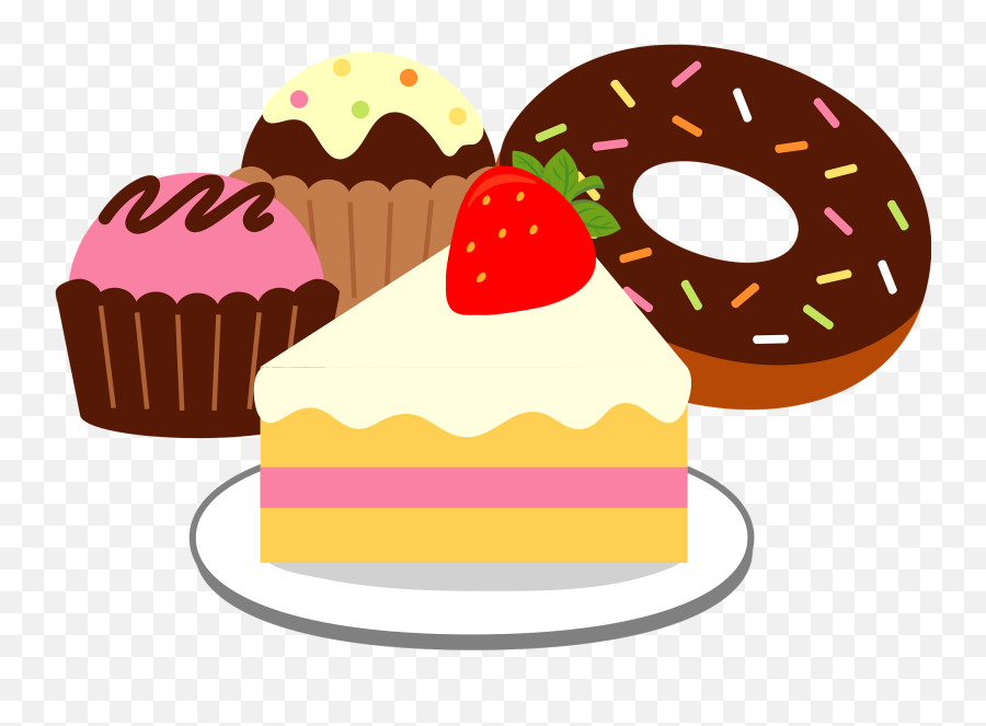 Cake Donut Sweets Clipart - Cake And Donut Clipart Emoji,Sweets Clipart