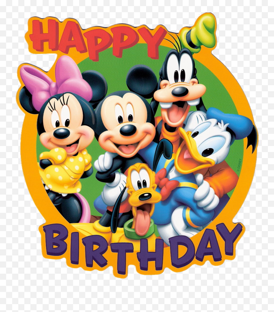 Disney Character Happy Birthday - Birthday Wishes Cartoon Emoji,Happy Birthday Clipart