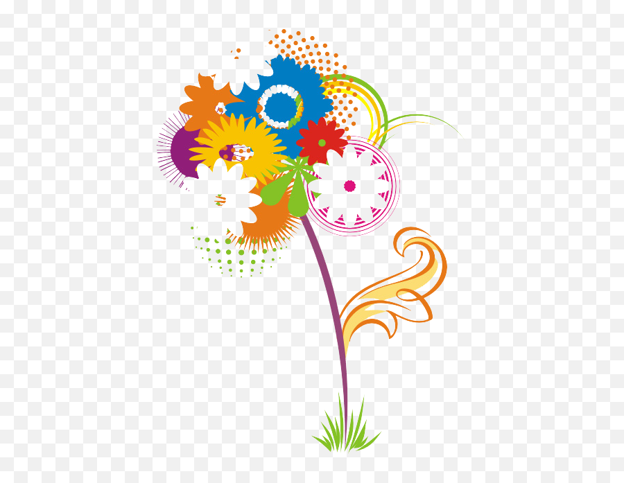 Abstract Flower Png Transparent Images - Imagen De Vectores De Flores Emoji,Abstract Png