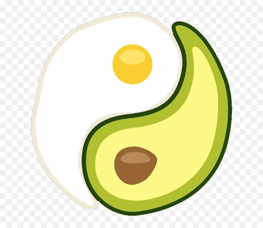 Avocado Egg Ying Yang Png - Dot Emoji,Avocado Png