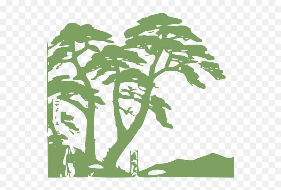 Jungle Tree Silhouette Clipart - Trees Clip Art Emoji,Forest Clipart