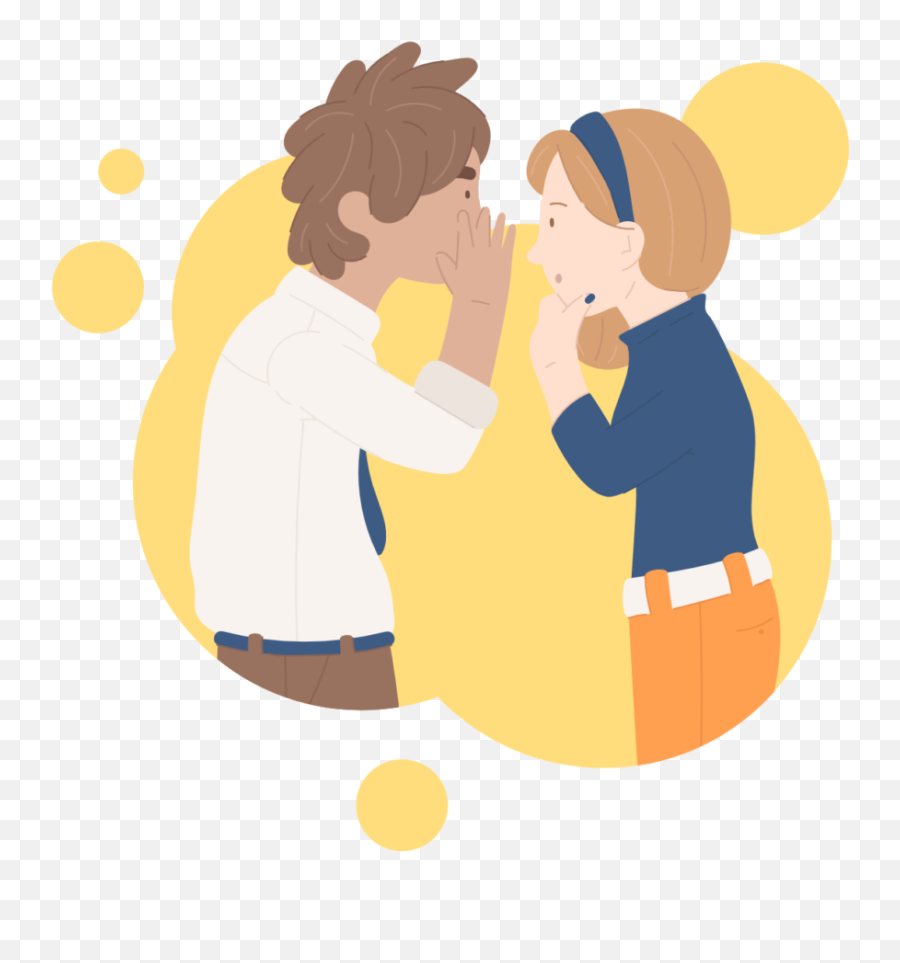 Person Telling A Secret Clipart - Cute Telling A Secret Drawing Emoji,Secret Clipart