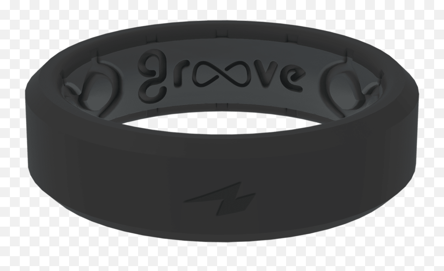 Groove Life Zeus Midnight Black Thin Silicone Ring Emoji,White Ring Png