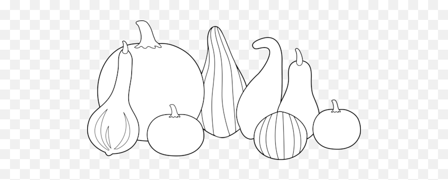 Download Hd Thanksgiving Clipart Gourd - Black And White Gourds Drawing Emoji,Thanksgiving Clipart Black And White