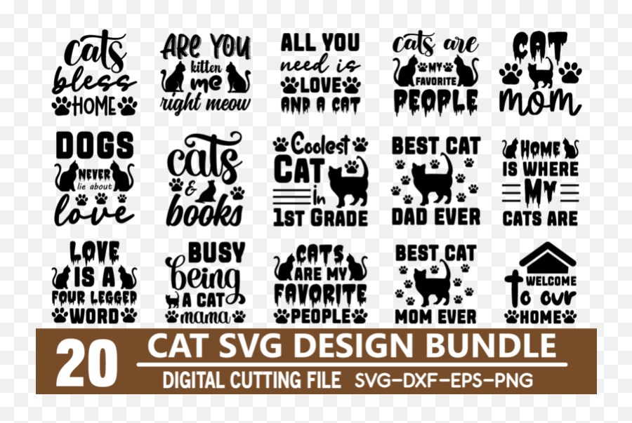 Cat Svg Bundle Graphic T Shirt Emoji,Cool Cat Clipart