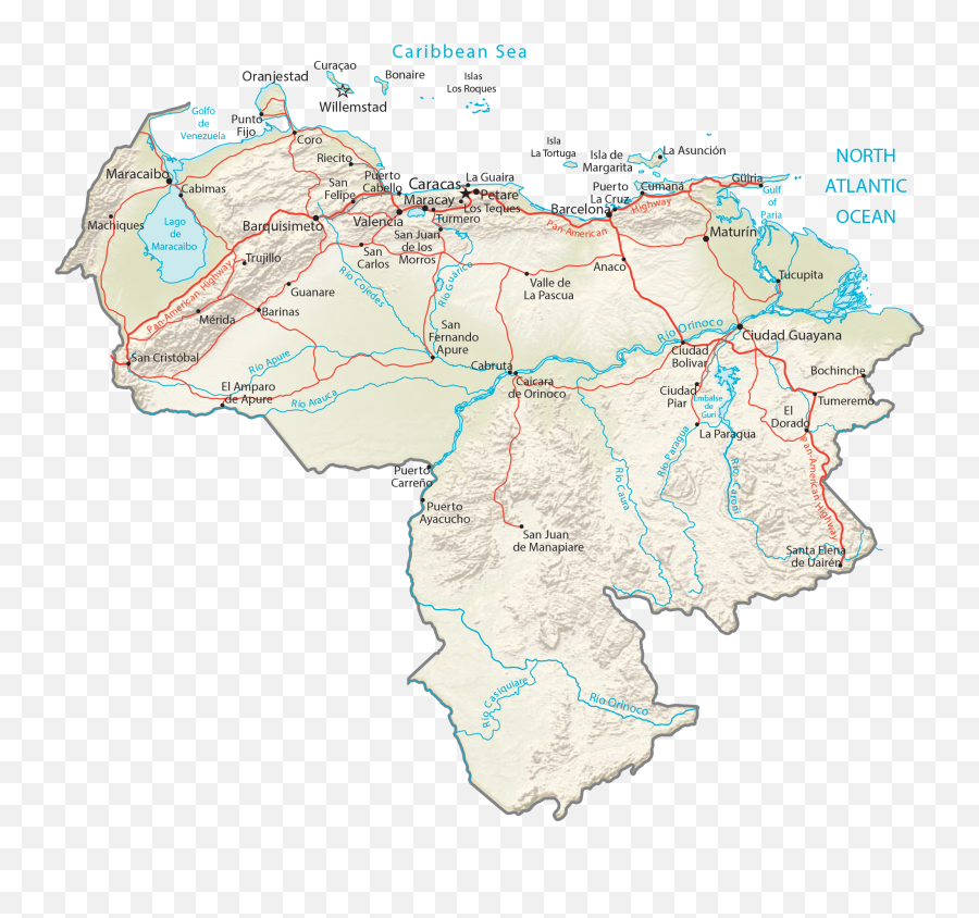 Map Of Venezuela - Gis Geography Emoji,Colombia Map Png