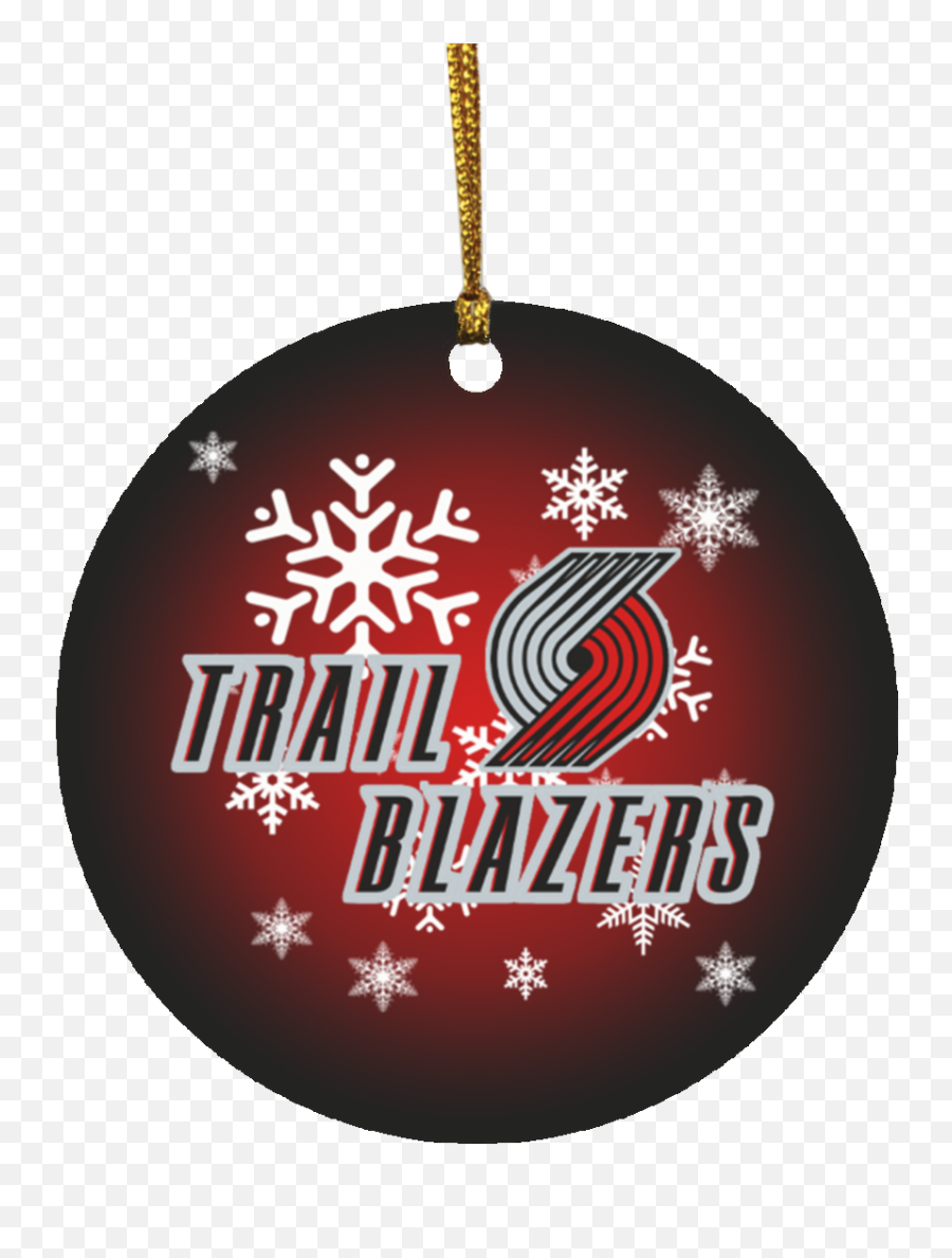 Portland Trail Blazers Merry Christmas Circle Ornament - Q Emoji,Portland Blazers Logo