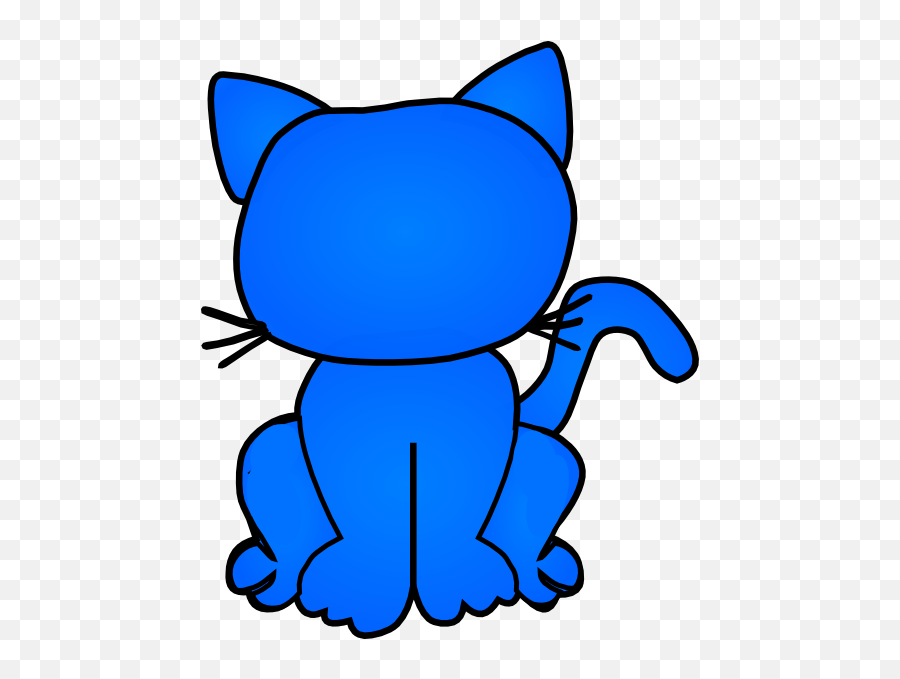 Cat Outline Clip Art At Clkercom - Vector Clip Art Online Blue Cat Clipart Png Emoji,Cats Clipart