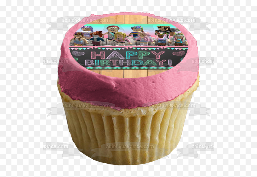 Roblox Girls Group Happy Birthday Edible Cake Topper Image Abpid53692 - A Birthday Place Emoji,Roblox Group Logo Size