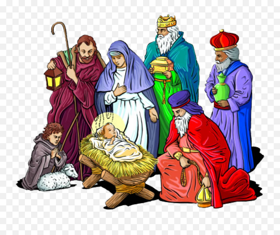 Nativity Clipart Baby Jesus Manger - Wise Men Baby Jesus Cartoon Emoji,Nativity Clipart