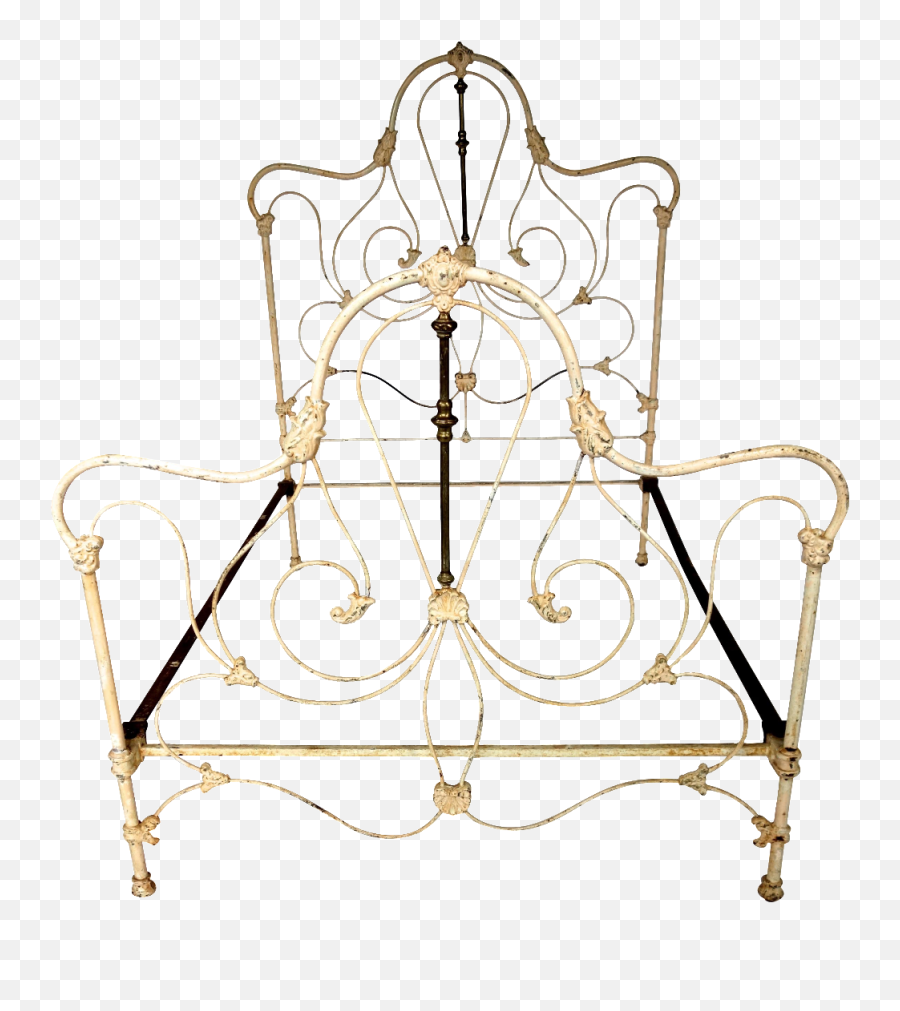 Classic Victorian Wrought Iron Bed Chairish Wrought Iron - Wrought Iron Headboard Emoji,Gothic Frame Png
