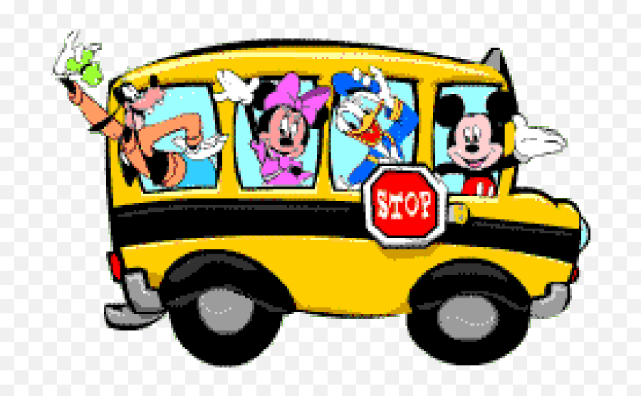 Disney Clipart School - Disney Bus Gif Emoji,Disney Logo Gif