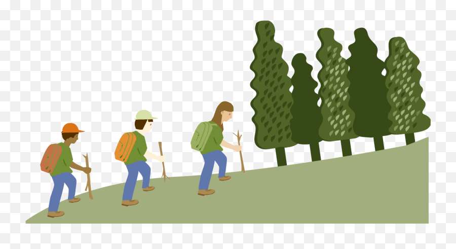Clip Art Of Walking In Forest - Forest Clip Art Emoji,Forest Clipart