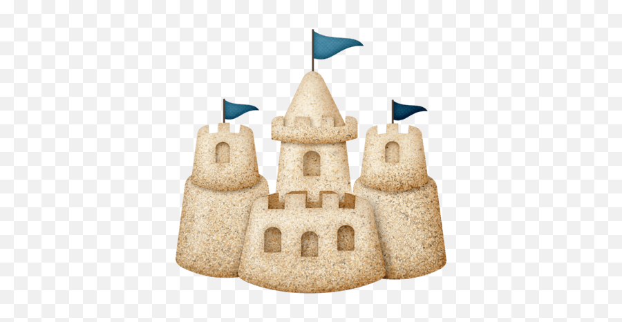 Sand Castle With Blue Flags Transparent - Clipart Transparent Background Sand Castle Emoji,Sand Castle Clipart