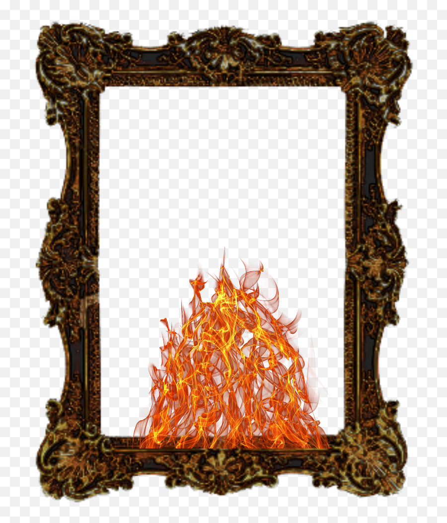 Download Hd Mq Fire Flames Frame Frames - Borders Flames Fire Frame Gif Emoji,Fire Border Png