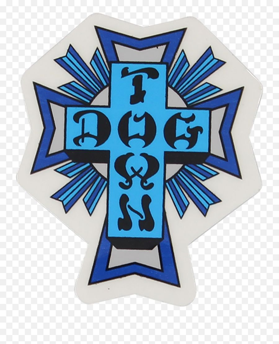 Dogtown Cross Logo Decal Blue - Dog Town Skate Logo Emoji,Cross Logo