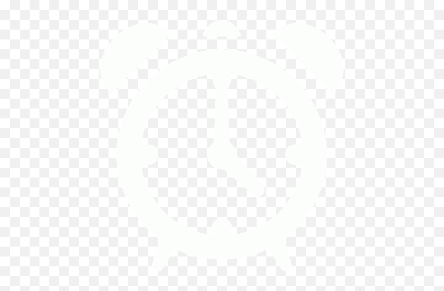 White Alarm Clock Icon - Transparent Background White Clock Icon Png Emoji,Alarm Clock Transparent Background
