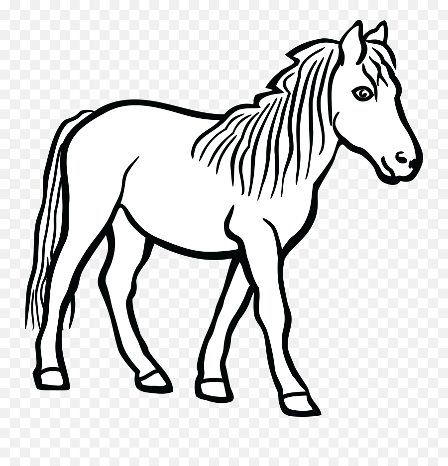 Horse Clipart Black And White Horse - Drawing Of Horse Clipart Emoji,Horse Clipart