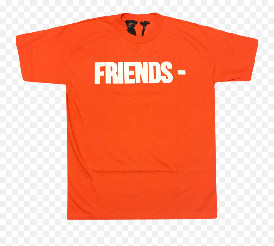 Vlone Orange Friends - Short Sleeve Emoji,Vlone Logo
