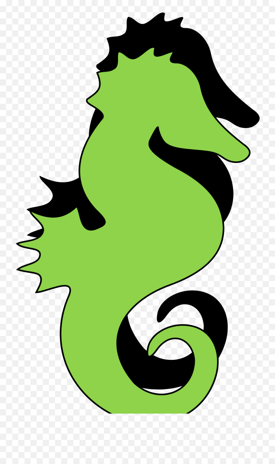 Green Black Seahorse Svg Vector Green Black Seahorse - Vectorizado Silueta Caballito De Mar Emoji,Seahorse Clipart