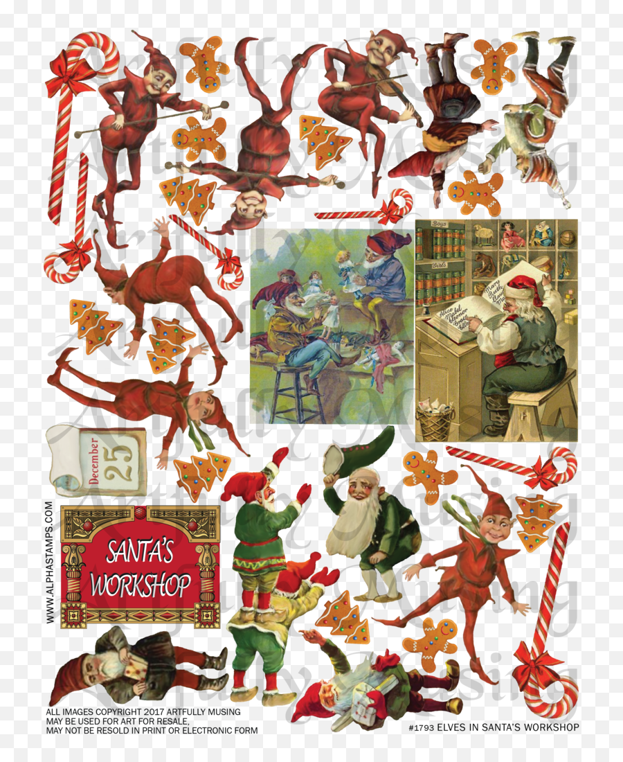 Download This Collage Sheet Contains Lots Of Elves Santa In Emoji,Vintage Santa Clipart