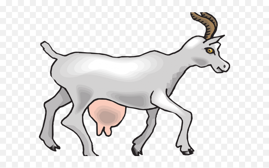 Download Goat Clipart Walking - Animal Gives Us Milk Png Emoji,Dairy Clipart Black And White