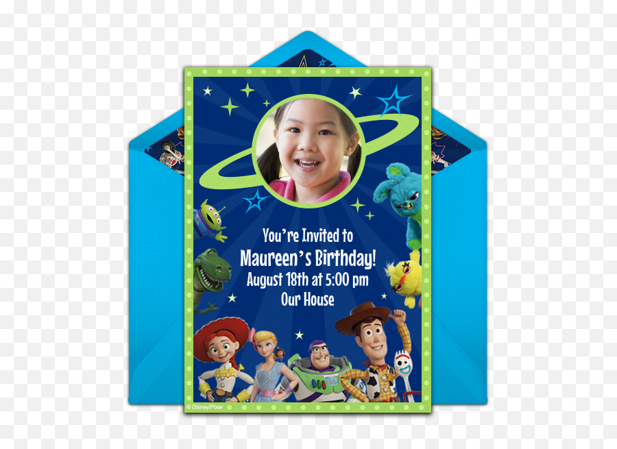 Toy Story 4 Photo Online Invitation - Punchbowlcom Happy Emoji,Toy Story 4 Logo