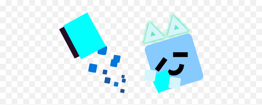 Just Shapes And Beats Blue Square And Big Cube Cursor - Custom Cursor Jsab Emoji,Cubic Logos